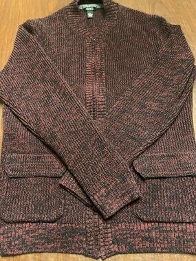 Alfani Men’s Marbled Wine Zip-Up Cardigan Sweater